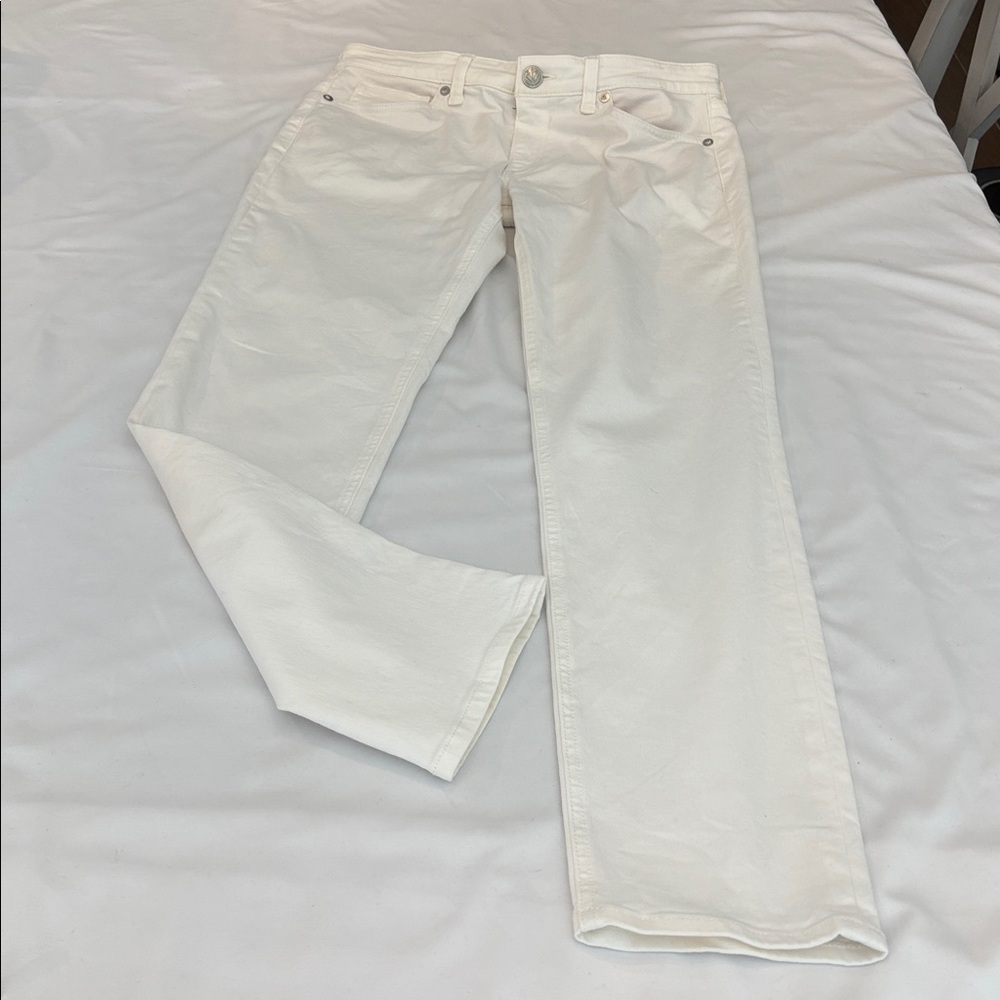 Rag & Bone Dre Low-Rise Slim Boyfriend White Jeans. Size 27